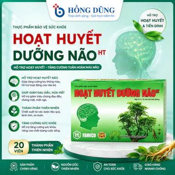 Hoạt Huyết Dưỡng Não Hộp 100 Viên Bao Đường Chính Hãng - Hỗ Trợ Tuần Hoàn Máu Não, Tăng Cường Trí Nhớ