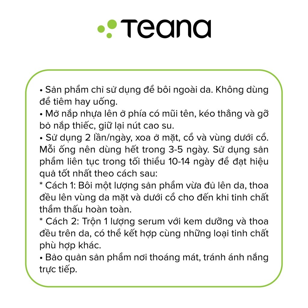 Combo Serum PEPTIDES TEANA Anti-redness & No problem giải cứu làn da, đánh bay mọi loại mụn 2ml (5 ống/10 ống)