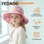 Mũ xô trẻ em FEDAOG, Mũ chống nắng in hoạt hình thoáng khí cho trẻ em, Vành rộng có thể điều chỉnh dễ thương Mũ đi biển chống tia cực tím Mũ mùa hè