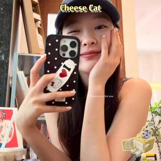 ins Ốp điện thoại hình nhẫn giữ hình chấm Kitty đơn giản cho iPhone 13 14 11 12 15 16 17 Pro Max Xs Max XR 7 8 Plus