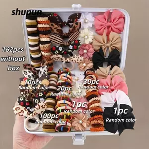 Bộ phụ kiện tóc SHUPUN Girls, Bộ dây buộc tóc nơ hoa đàn hồi, Dây buộc tóc co giãn mềm Quà tặng sinh nhật