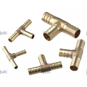 JUIC 3 Cách, Đồng thau 1 / 4 "5 / 16" 3 / 8 "1 / 2" 5 / 8 "Barb Splicer Lắp, Phụ kiện ống thép gai 6mm 8mm 10mm 12mm 16mm Đầu nối ống thép gai hình chữ T Lắp khí nước