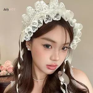 JULYHOT Gothic Cosplay Tai Mèo Ren Nơ Mũ Ngọt Ren Nơ Ruy Băng Mũ Đội Đầu Cho Nữ Kẹp Tóc Vintage Phụ Kiện Tóc Massivedeals
