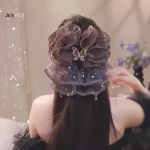 JULYHOT Nơ Lớn Kẹp Tóc Tính Khí Nữ Thanh Lịch Vuốt Tóc Công Chúa Mũ Đội Đầu Thời Trang Ánh Sáng Sang Trọng Lấy Kẹp Phụ Kiện Tóc Massivedeals