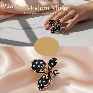 HFSHY Nhẫn Hoa Nữ Ánh Sáng Cao Cấp Chấm Bi Chống Mài Mòn Trang Sức Thời Trang Cho Văn Phòng Ngày Hàng Ngày Đảng Mặc VN