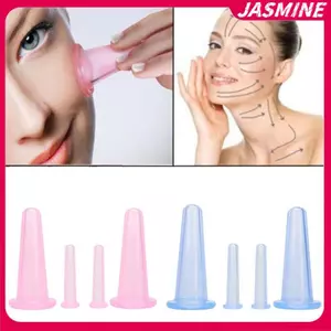 JASMINE 4 Cốc Massage Silicon, Dành Cho Cơ Thể Fac Ne Massage Mắt Hút Chân Không Chăm Sóc Da Mặt Cơ Thể, Dụng Cụ Làm Đẹp Chống Lão Hóa JASMINE