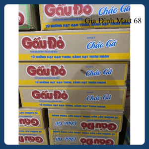 Thùng 50 Gói Cháo Gấu Đỏ Vị Gà, Thịt Bằm x 50g