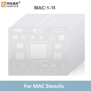 Amaoe MAC 1-13 Cho MACBOOK MAC Pro A2159 A1706 M1 M2 M3 M4 M5 Nguồn USB Sạc IC CPU / RAM SSD DDR WIFI A1989 A1932 BGA Reballing Stencil
