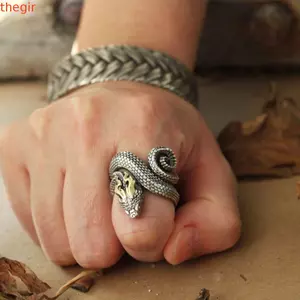 THEGIRL8B Người Đàn Ông Mở Nhẫn Đảng Đen Nam Phụ Kiện Phong Cách Đường Phố Handmade Có Thể Điều Chỉnh Hip Hop Trang Sức