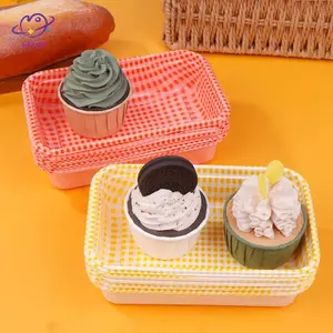 HFTOY 10 Cái Kẻ Sọc Dùng Một Lần Hình Chữ Nhật Hộp Đựng Nhựa Có Nắp Kem Bán Bánh Hộp Đựng Đồ Dã Ngoại Bento Sushi Hộp Đựng Bánh Mì ~