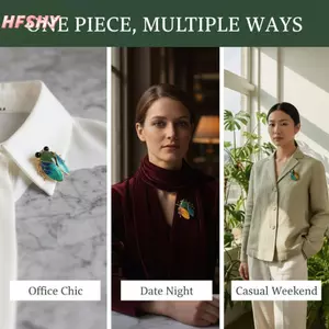 HFSHY Vintage Cicada Thổ Cẩm Không Gây Dị Ứng An Toàn Côn Trùng Trang Sức Pin 1Pc Unisex Dành Cho Nữ Da Nhạy Cảm Hàng Ngày Trang Trí VN
