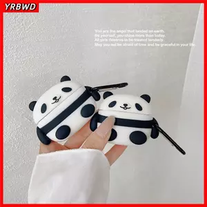 Vỏ bảo vệ tai nghe YRBWD, Tai nghe silicon chống trầy xước, Gấu trúc hoạt hình lười biếng có móc Vỏ tai nghe chống sốc cho AirPods 3 / 2 / / 4 / 3 / 2 / 1