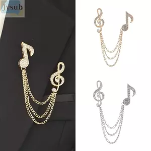 JVSUB Âm Nhạc Ghi Chú Trâm Cài, Hợp Kim Kẽm Kim Cương Giả Kim Cương Giả Thổ Cẩm, Unisex Dây Chuyền Trang Sức Men Pin Trâm Cài Nam Nữ