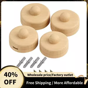 Kẹp treo tường tấm thảm 4 gói - Móc treo chăn treo tường để trưng bày, Giá chăn - Móc treo thảm cho tường Gỗ