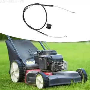 {WELV}Lawn Mower Cable 143cm Length Black Finish Adjustable Thread Dual End Hooks