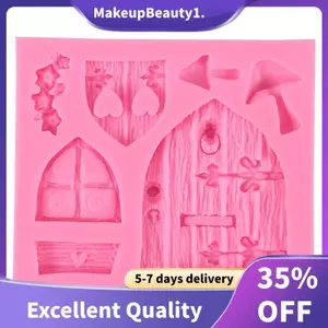 3D Fairy House Door Silicone Fondant Chocolate Cake Sugarcraft Khuôn Khuôn Dụng Cụ