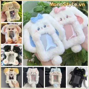MONOSTYLE Photocard, Thỏ tai to / Border Collie Hộp đựng thẻ ảnh sang trọng, Quà tặng thẻ đa chức năng hình thỏ / chó / mèo dễ thương
