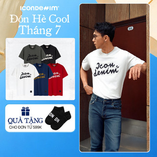 Áo Thun Nam ICONDENIM Họa Tiết Thêu Typo Hand-Draw Form Regular ATID0494