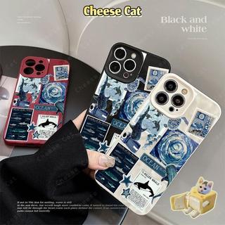 Cá Voi Thẻ 3D Xếp Ly Họa Tiết Ốp Lưng Điện Thoại iPhone 11 12 13 14 15 Plus 16 17 Pro Max Xs Max XR 7 8 Plus SE