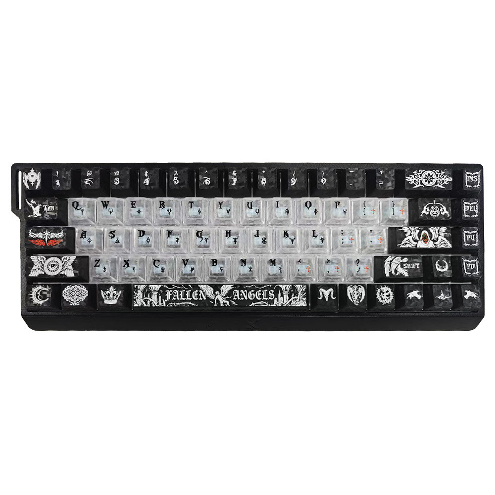 [Ship Nhanh] Keycap Dark Angel Carbon Xuyên Led - Dành cho Bàn phím cơ , Bàn phím He - Keycap Trong suốt - 136 Phím | BigBuy360 - bigbuy360.vn