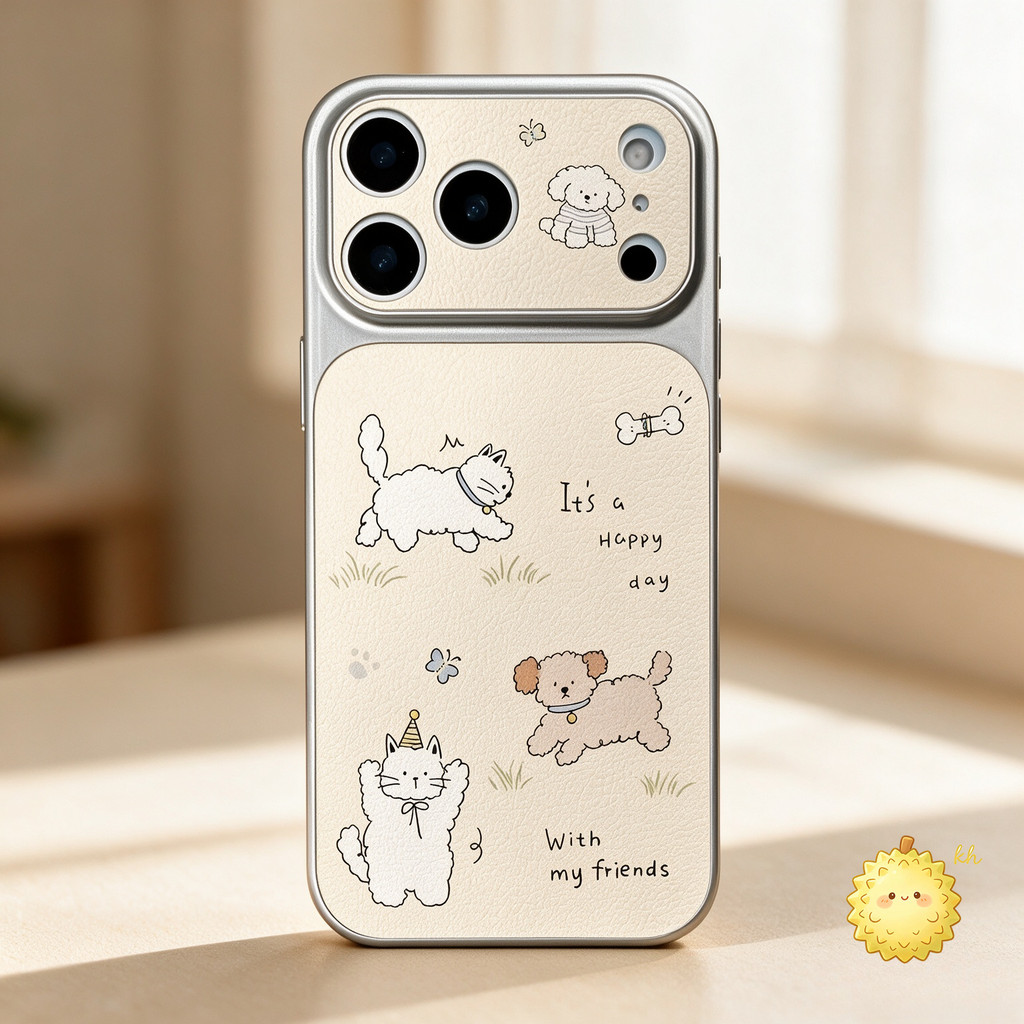 Vỏ da Corning thẩm mỹ mới cho iPhone 17 16 15 14 13 12 11 Pro Max Plus Xr Xs Max chống trầy xước chống rơi thiết thực chống bụi bẩn hoạt hình đáng yêu phong cách bền bỉ cho anh ấy