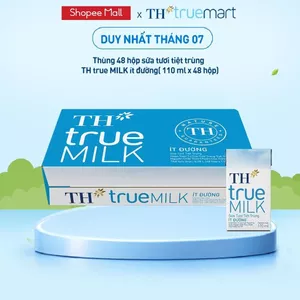 Thùng 48 hộp sữa tươi tiệt trùng TH true MILK ít đường 110 ml (110 ml x 48)
