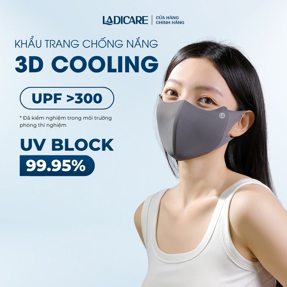 [QUÀ TẶNG CHO ĐƠN 99K] Khẩu Trang Chống Nắng 3D COOLING LADICARE ,Khẩu Trang Chống Tia UV Vải Lạnh Cao Cấp, Chính Hãng