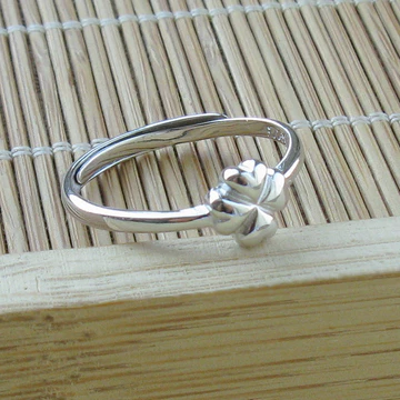 May Mắn Bốn Lá Cỏ Ba Lá Nhẫn Nữ Bạc 925 Bạc Đuôi Nhẫn Nhỏ Nhẫn Đơn Nhẫn Trơn Nhẫn Trang Sức Thời Trang Mở Đầu Trực Tiếp