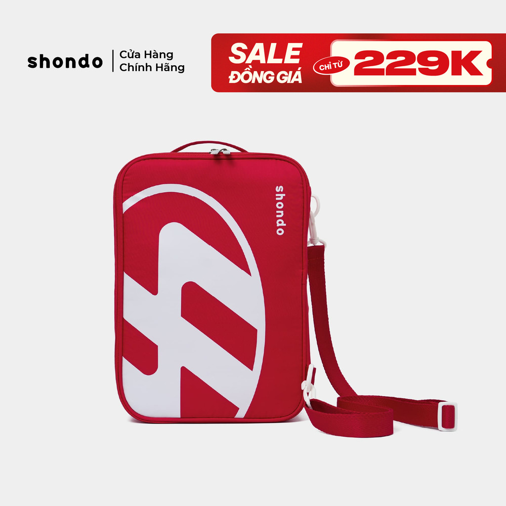 Túi đeo chéo đựng giày Shondo Champion màu đỏ