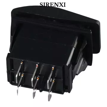 Công tắc bật tắt SIRENXI, Công tắc Rocker biển 3 vị trí chống nước 6PIN, Công tắc thuyền công tắc du thuyền hạng nặng 12V màu đen