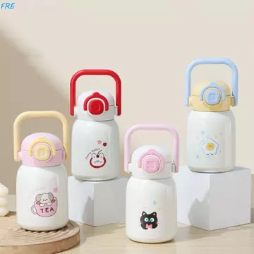 Cốc giữ nhiệt du lịch FRE, Bình chân không uống nước kép 500ML bằng thép không gỉ, Kawaii Giữ ấm đun nước uống lạnh và nhiệt Bình giữ nhiệt cà phê chịu nhiệt Cốc giữ nhiệt cho trẻ em bé gái bé trai