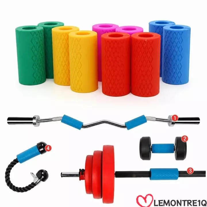 LEMONTREE 1 Tay cầm tạ, Tay cầm tạ dày chống trượt, Tay cầm dụng cụ sức mạnh cánh tay thoải mái Vỏ bọc tay cầm ly hợp Barbell Bộ chuyển đổi Blaster để