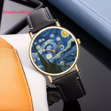ỔN ĐỊNH Đồng hồ thạch anh nữ, Đồng hồ đeo tay quyến rũ thông thường Vẽ tranh, Thắt lưng da thời trang Ấn tượng Đồng hồ đeo tay nghệ thuật Đồng hồ đeo tay nữ thanh lịch