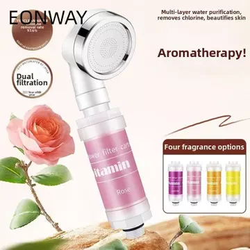Bộ lọc nước đầu vòi hoa sen EONWAY, Hỗn hợp với vòi hoa sen khử clo Vitamin C, Bộ lọc hoa oải hương thời trang Tạp chất Máy lọc vòi hoa sen chống bỏng Máy lọc nước