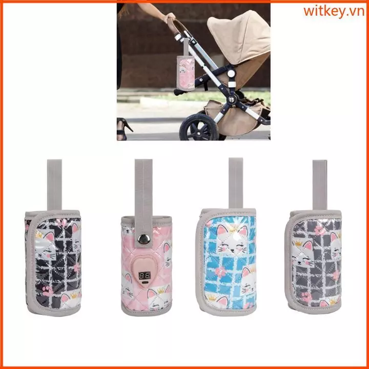 WIT Bình sữa mẹ Hộp đựng bình sữa có thể điều chỉnh Máy sưởi bình sữa USB Máy hâm sữa di động Máy hâm sữa cho bé