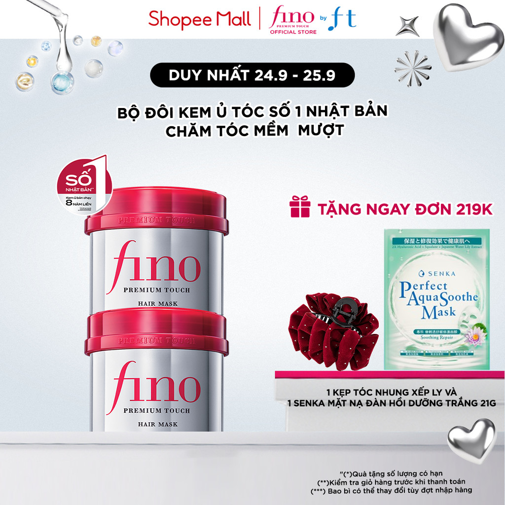 [TIẾT KIỆM HƠN] BỘ 2 KEM Ủ TÓC CAO CẤP FINO PREMIUM TOUCH B 230G