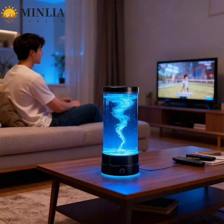 Đèn tâm trạng chuyển động MINLIA Tornado, Đèn thư giãn nhiều màu USB Mini, Đèn tò mò Đèn bầu không khí giác quan phổ biến 7 đèn LED đổi màu Đèn ngủ lốc xoáy Đèn ngủ phòng ngủ