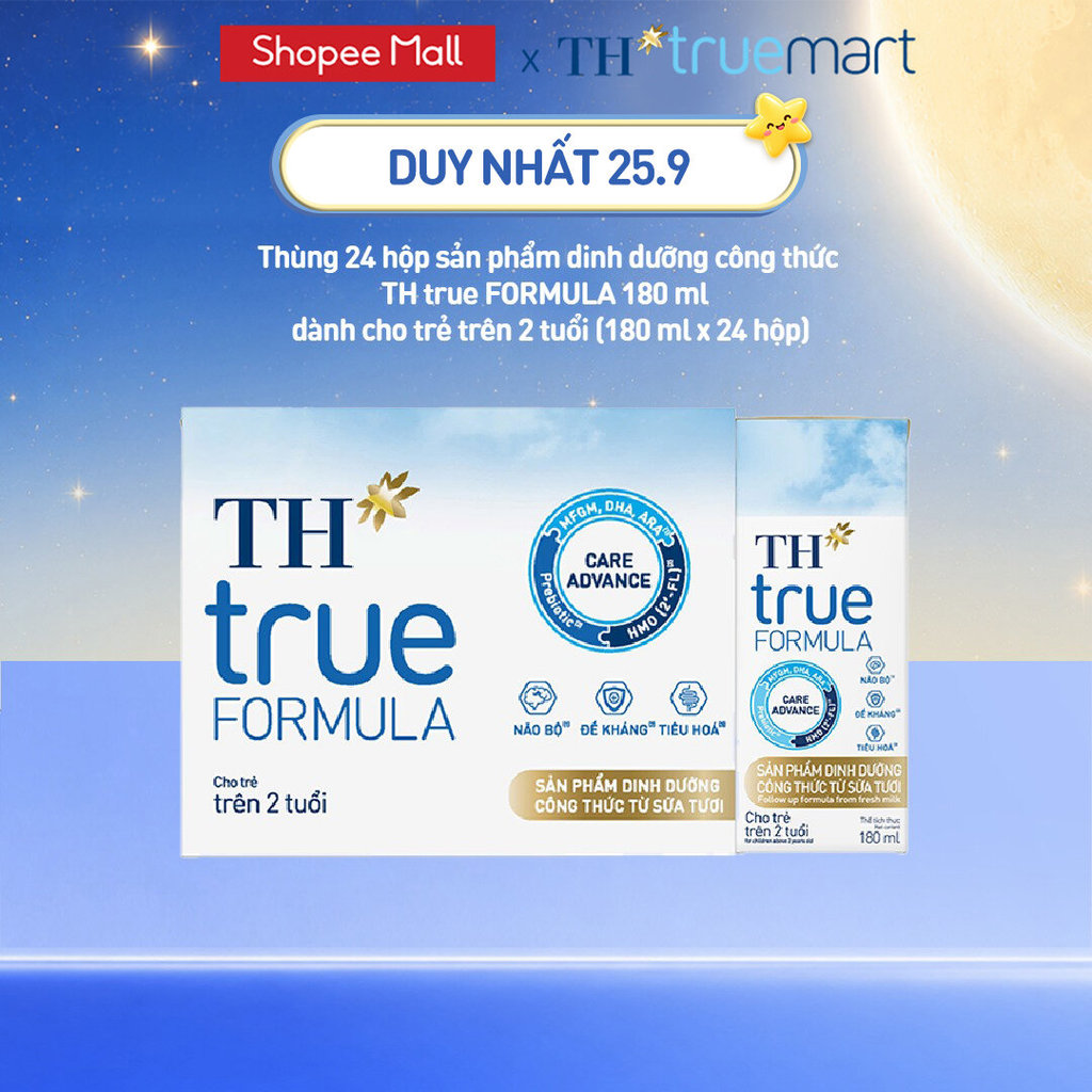 Thùng Sản phẩm Dinh Dưỡng Công Thức TH true FORMULA milk 180ml Dành Cho Trẻ Trên 2 Tuổi (24 Hộp)