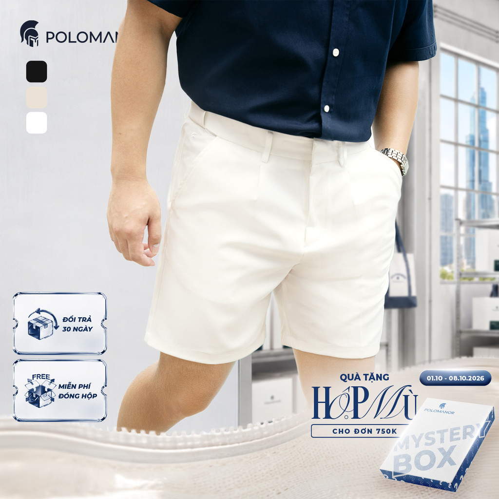 [NEW COLOR] Quần short nam tây âu SMART FIT SHORT, BST MEN's JOURNEY, Cao Cấp, Thanh Lịch - POLOMANOR