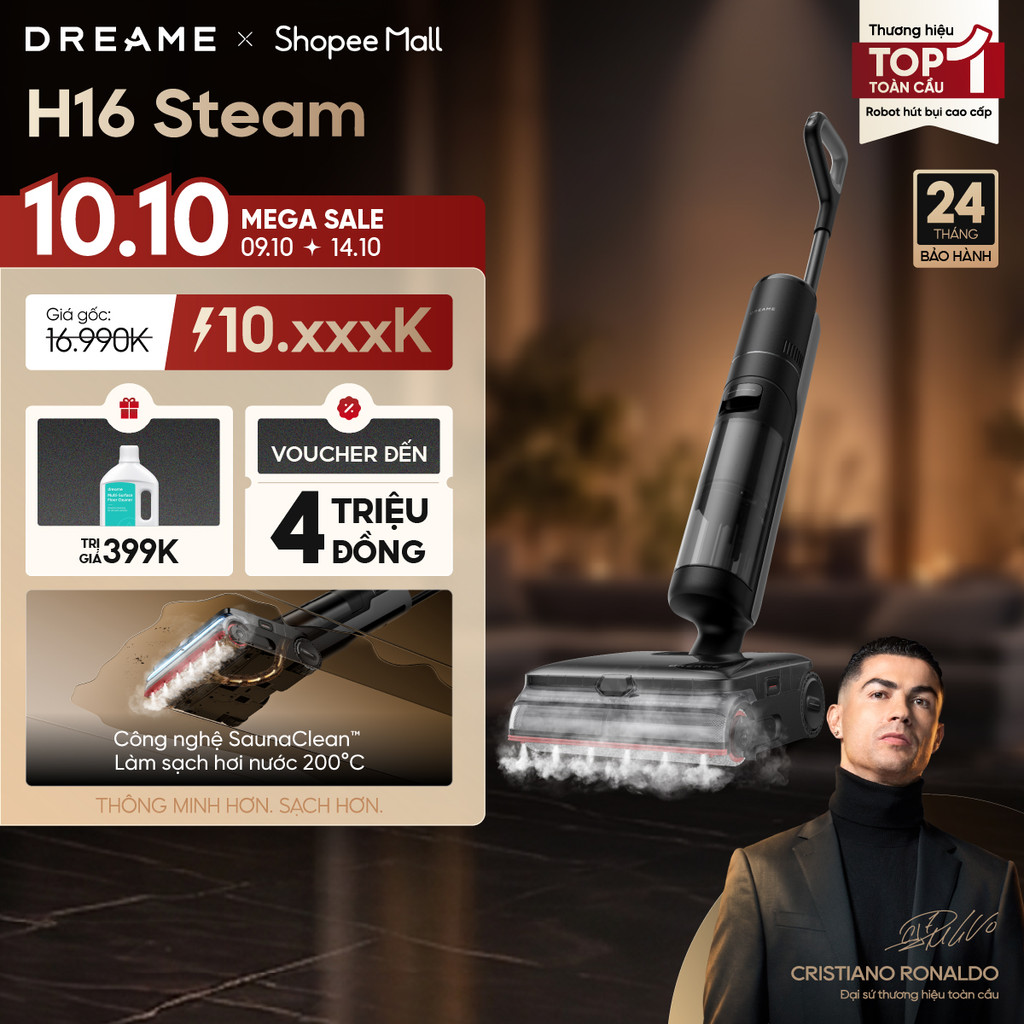 Dreame H16 Steam/ H16 Pro Steam/ H16 Pro Triforce Máy hút bụi lau sàn không dây| Lau sàn hơi nước 200°C