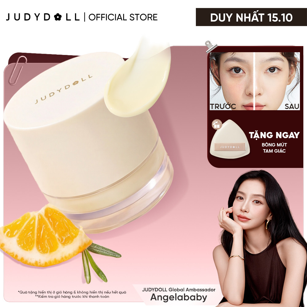 Kem Lót Trang Điểm JUDYDOLL Makeup Base Dưỡng Ẩm Hương Quýt Biển Chống Mốc Nền Giữ nền lâu trôi cho Da khô 30g