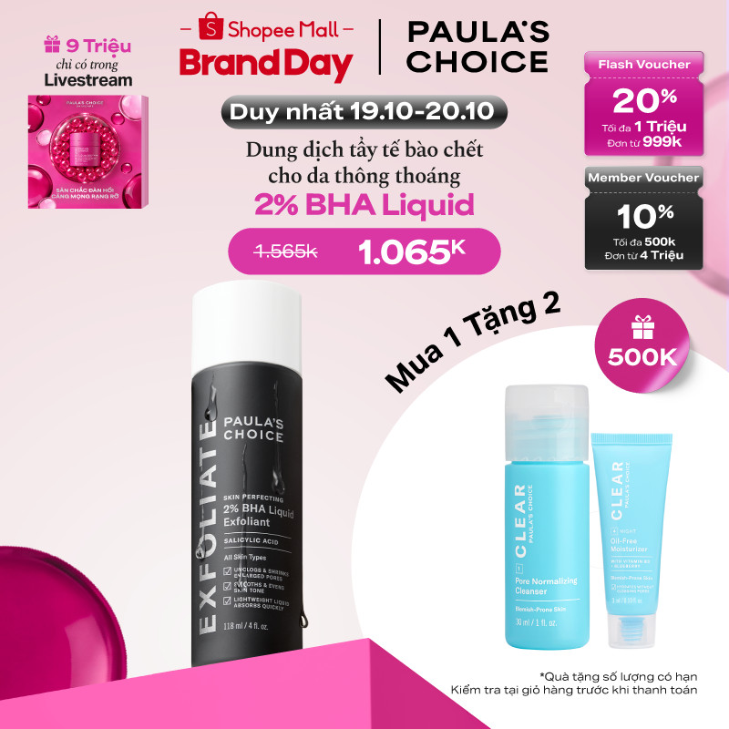 Dung dịch loại bỏ tế bào chết giảm mụn Paula's Choice Skin Perfecting 2% BHA Liquid Exfoliant 2010