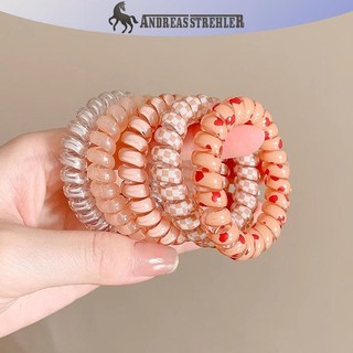 Onetimingfine 5 Chiếc Dây Điện Thoại Nhiều Màu Sắc Tóc Bé Gái Traceless Lò Xo Co Giãn Băng Đô Quấn Tóc Cho Nữ Mũ Đội Đầu Dây Buộc Tóc Dây Cao Su VN