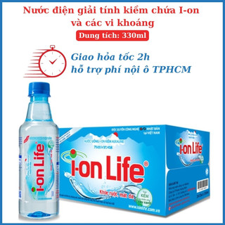 Thùng 24 Chai Nước Uống ION Kiềm Đóng Chai IOn Life 330ml - Khỏe ruột Mát gan Hỗ trợ tiêu hoá, Trung hoà axit dư thừa