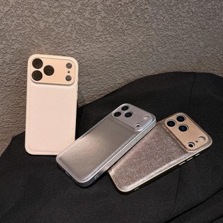 Ốp Điện Thoại Da PU Bảo Vệ Toàn Diện Màu Trơn Cho iPhone 17 17Pro 17Air 17Promax 13 14 15 16 Pro Max Chống Sốc Chống Trơn Trượt Nam Nữ Vỏ Di Động
