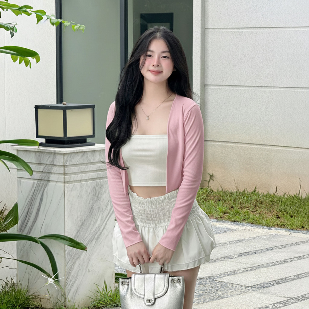Áo Khoác Cardigan Nữ BABEE Tay Dài Kiểu Dáng Basic Đơn Giản Điệu Đà Sang Trọng Nữ Tính