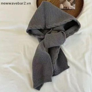 [Mới] Mũ trẻ em Retro mùa thu đông Khăn choàng trẻ em màu trơn Khăn choàng trẻ em dệt kim Mũ len tích hợp đa năng Mũ len chui đầu.