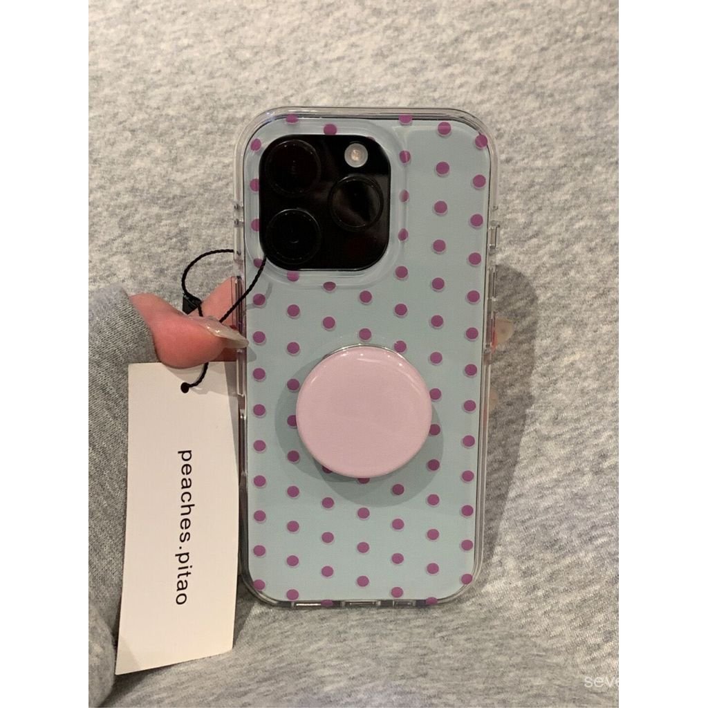 Ốp Điện Thoại Thích Hợp Cho iPhone 7 8 X XS XR XSMAX 11 12 13 14 15 16 17 Pro max Plus Air Blue Bottom Purple Polka Dot Vỏ Bảo Vệ Chống Sốc Bao Gồm Tất Cả TJUB