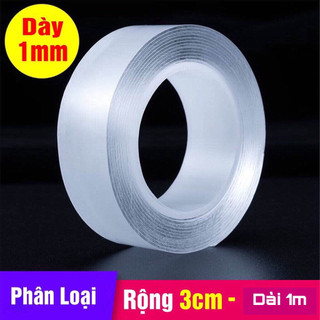 Băng dính, băng keo 2 mặt trong suốt siêu dính - Có thể tái sử dụng