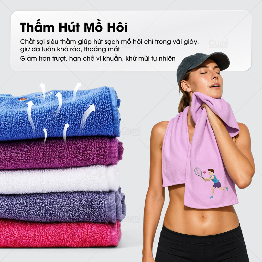 Khăn Thể Thao Mềm Mịn - Thấm Mồ Hôi Nhanh Khô, Thoáng Khí, Dễ Giặt - KhanLanh03